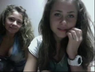 Two very sexy young  teens on webcam for the first time...
